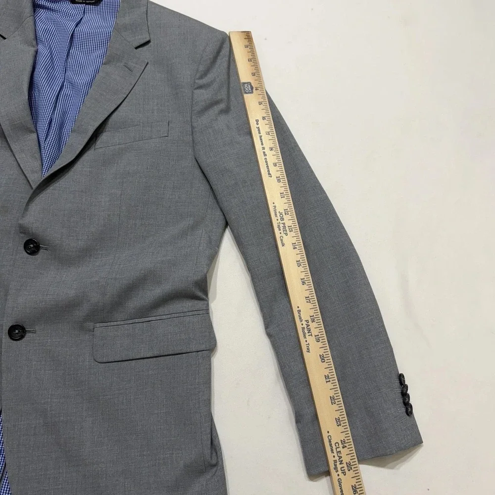 Banana Republic‎ Tailored Fit Blazer 42R Gray Sport Coat Gingham Lined